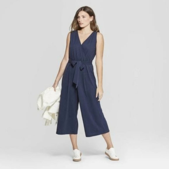 Universal Thread Pants - Women's Sleeveless V-Neck Wide Leg Jumpsuit